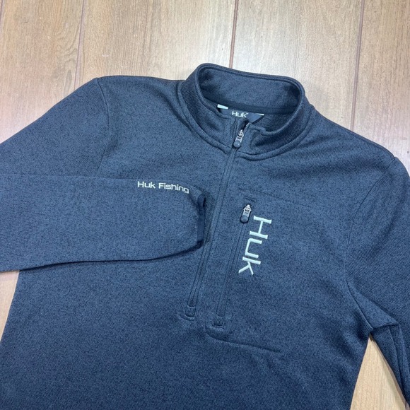 Huk Other - Huk Fishing Mens Gray Quarter Zip Fleece Pullover H1300023 Heathered Performance
